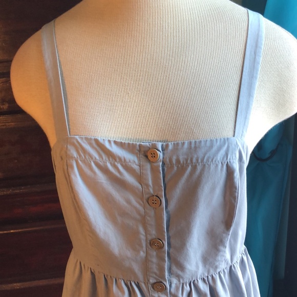 Cooperative Medium sundress in light grey/button down/straps/smocked back/cotton - Picture 4 of 14